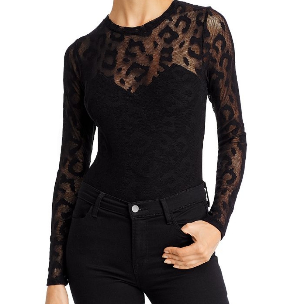 Guess Leopard Cheetah Lace Thong Bodysuit XS NWT